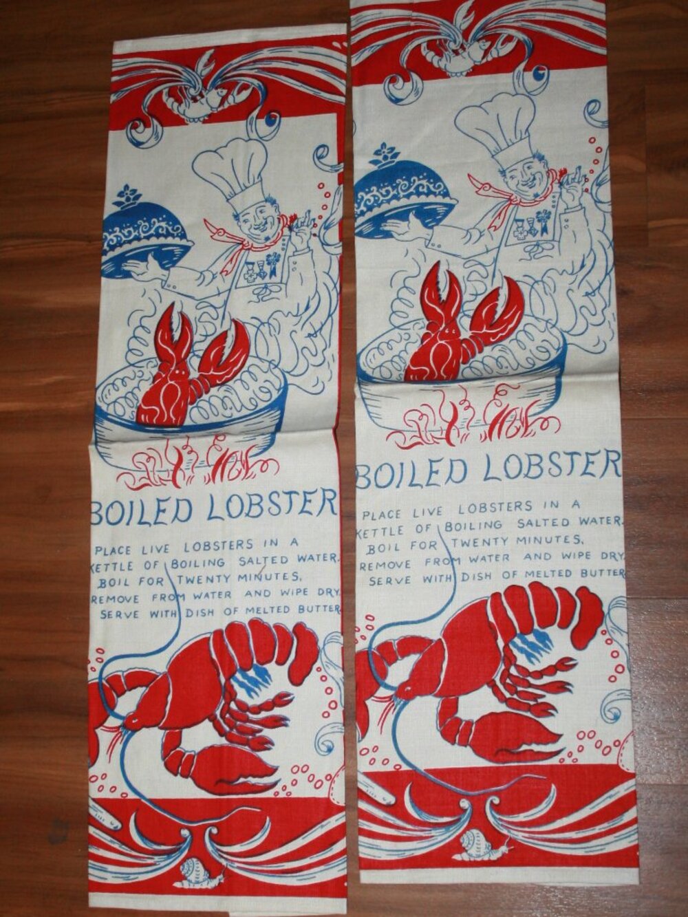 Vintage Linen Lobster Towels